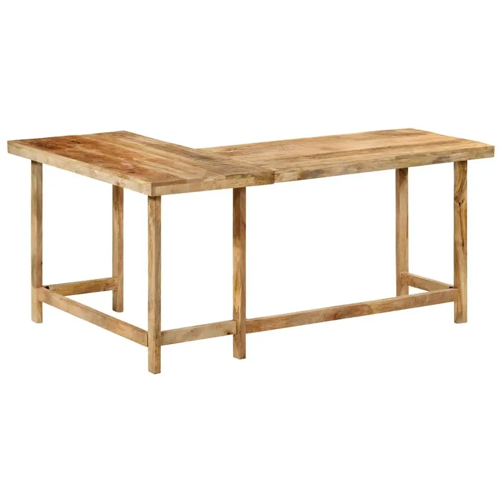 L-Shaped Wooden Desk Home Office Study Table 165x110x75cm Brown