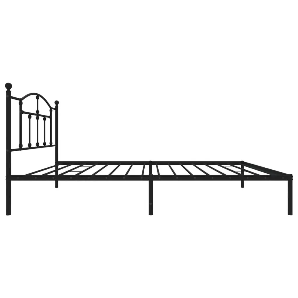 Metal Bed Frame King Single 107x203 cm with Headboard Black Steel Bedroom