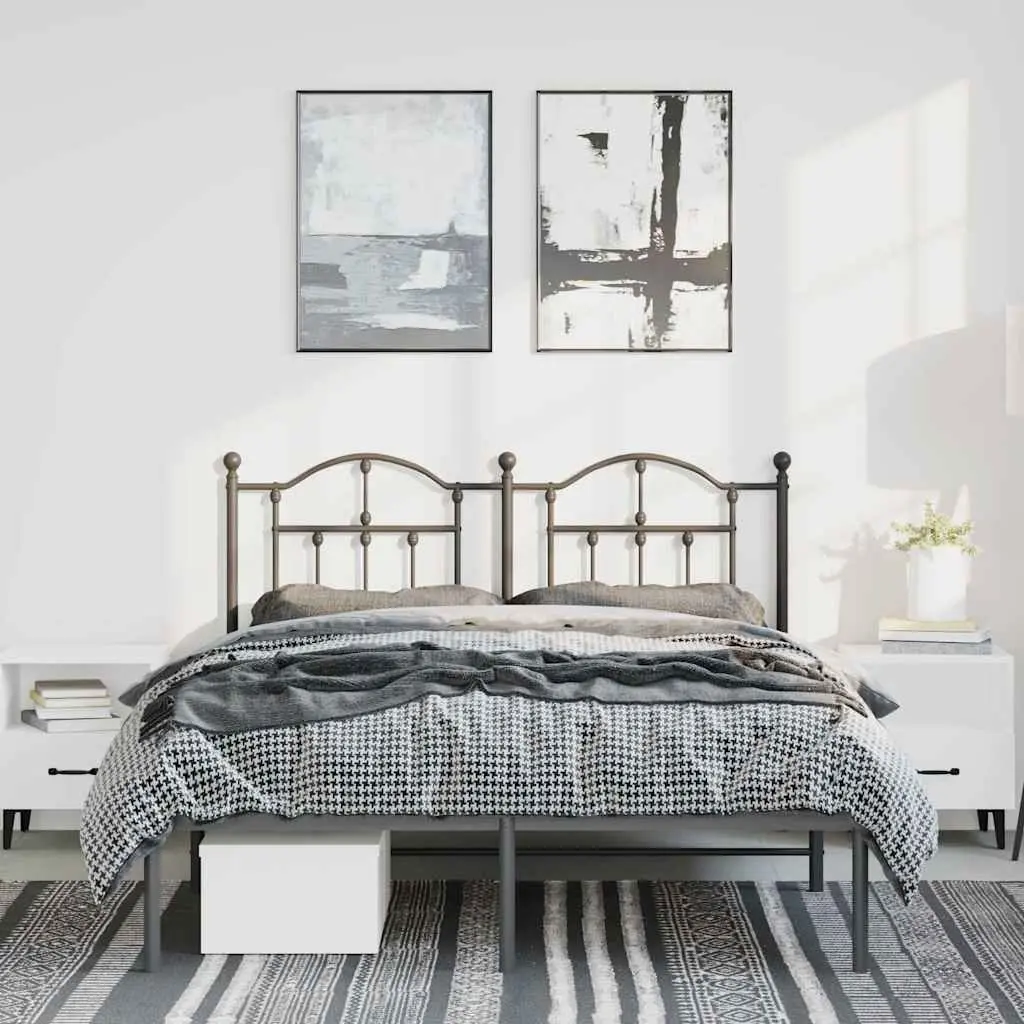 Metal Bed Frame 135x190 cm with Storage Space