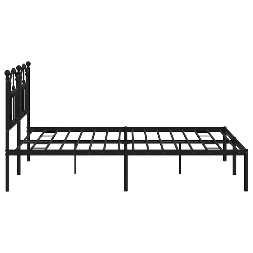Metal Bed Frame King Size Slatted Base Black