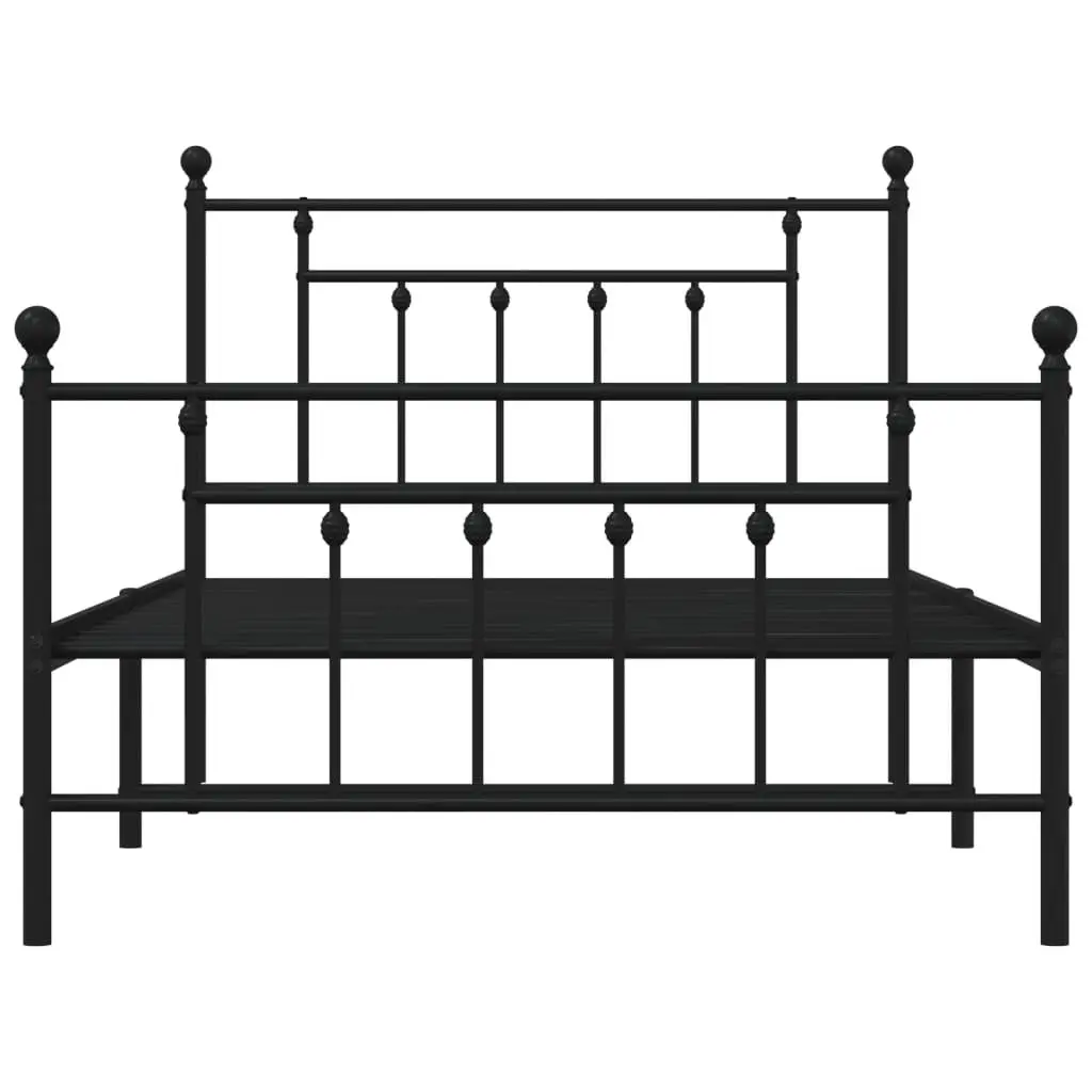Metal Bed Frame King Single 107x203cm Black Bedroom Furniture Steel Footboard