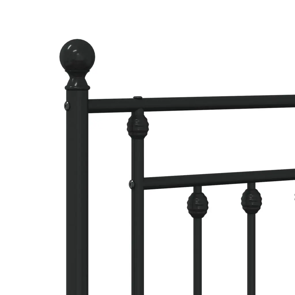 Metal Bed Frame King Single 107x203cm Black Bedroom Furniture Steel Footboard
