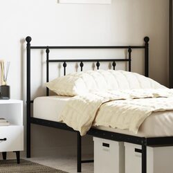 Reliable Black Metal Headboard 107cm for Cozy Bedrooms
