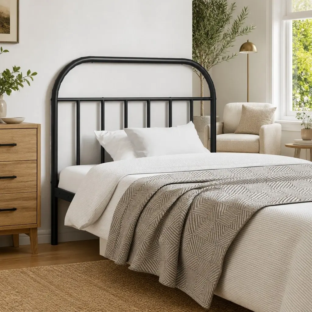 Metal Headboard Black 107cm Bed Head Bedroom Furniture