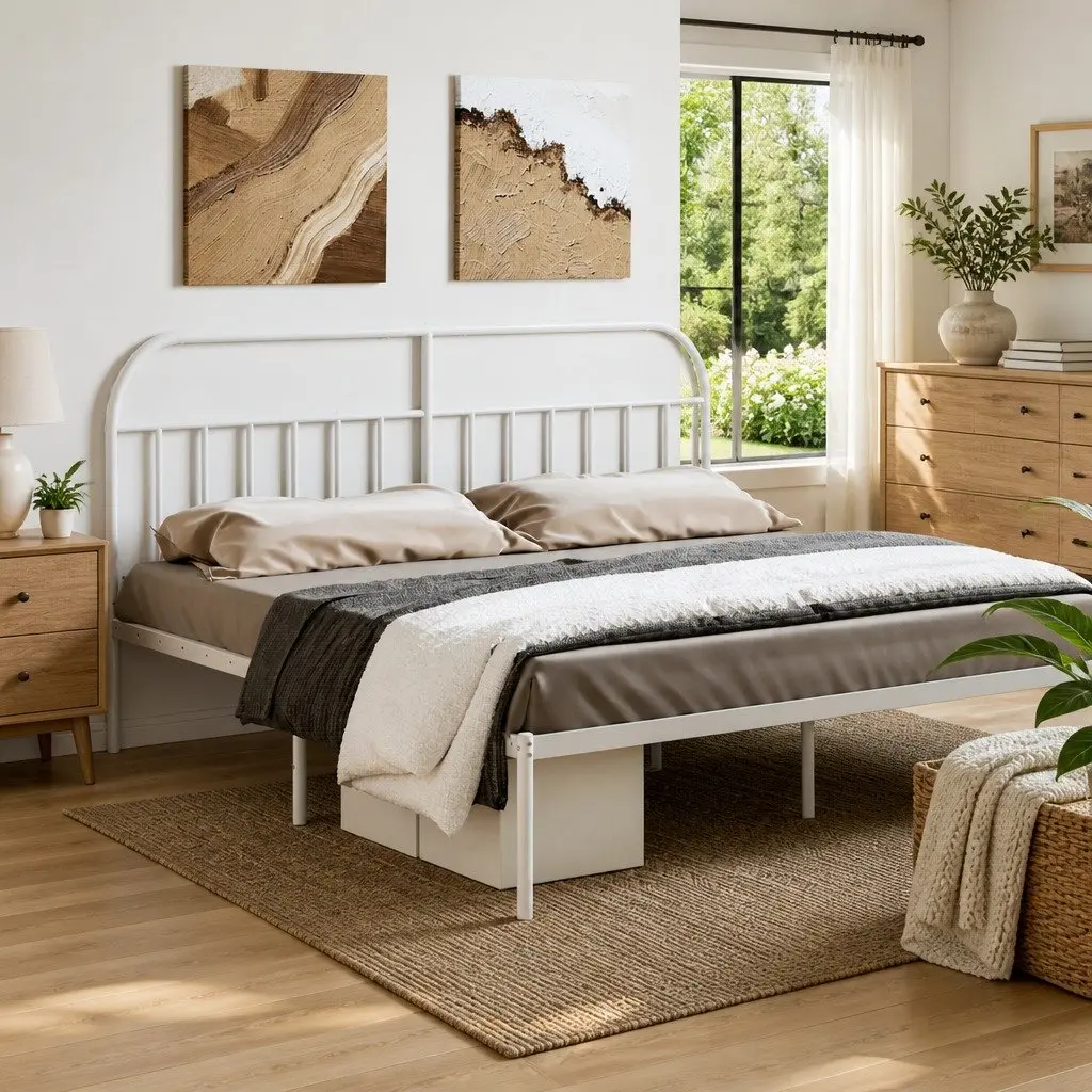 White Metal Headboard 180cm