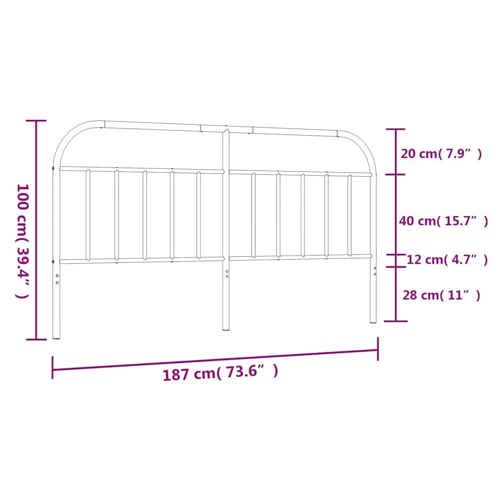 White Metal Headboard 180cm
