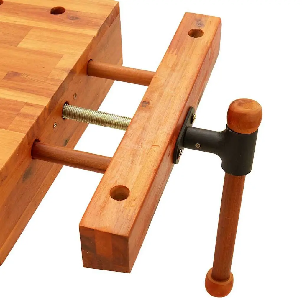 Workbench Tabletop with Vice 52x44x9.5 cm Solid Wood Work Surface Brown