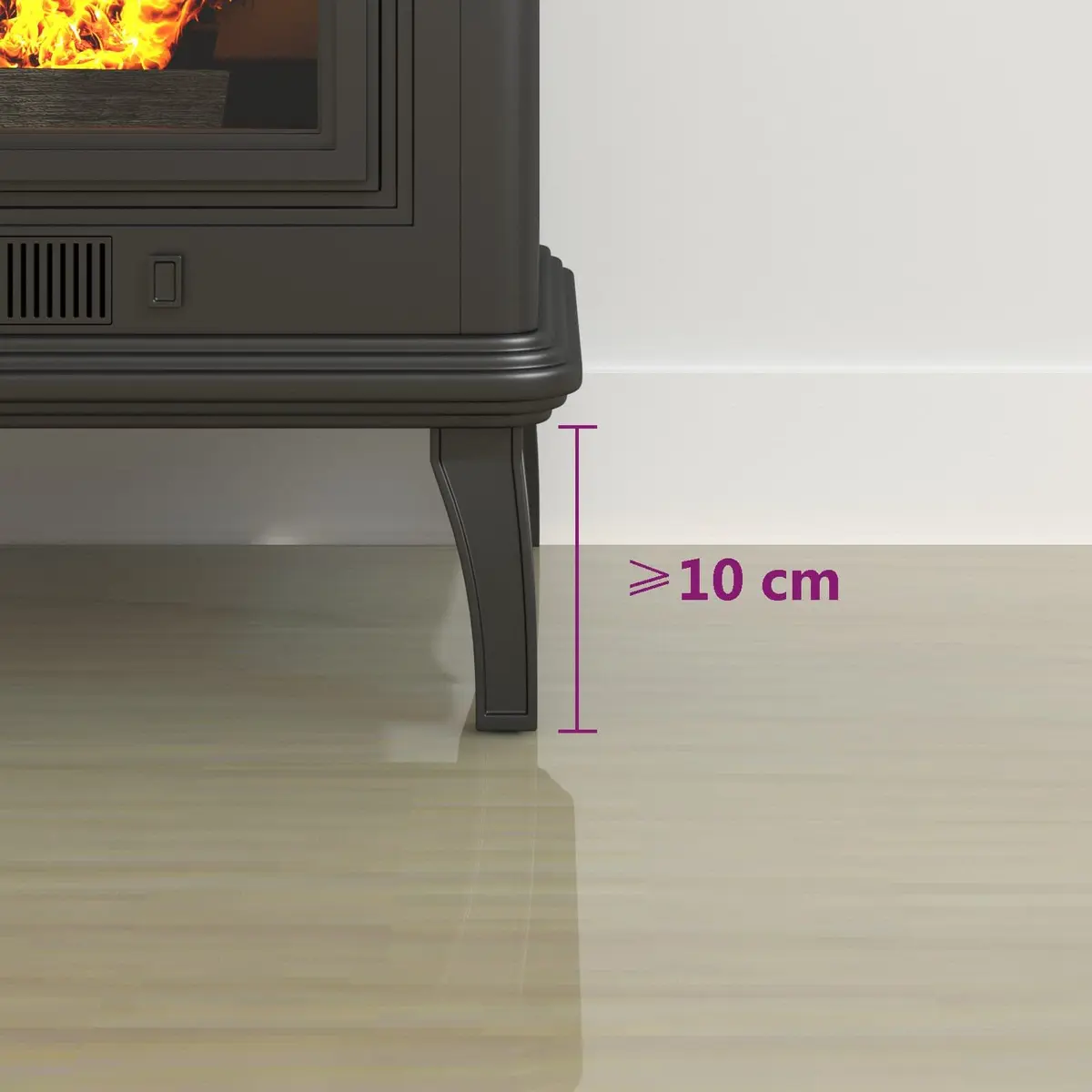 Fireplace Hearth Pad Heat Resistant 800 x 600 mm Transparent Tempered Glass