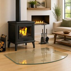 Fireplace Glass Plate Transparent 80 x 60 cm Hearth Floor Protector Heat