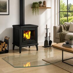 Fireplace Glass Plate Transparent 100 x 60 cm Heat Resistant Floor Protector