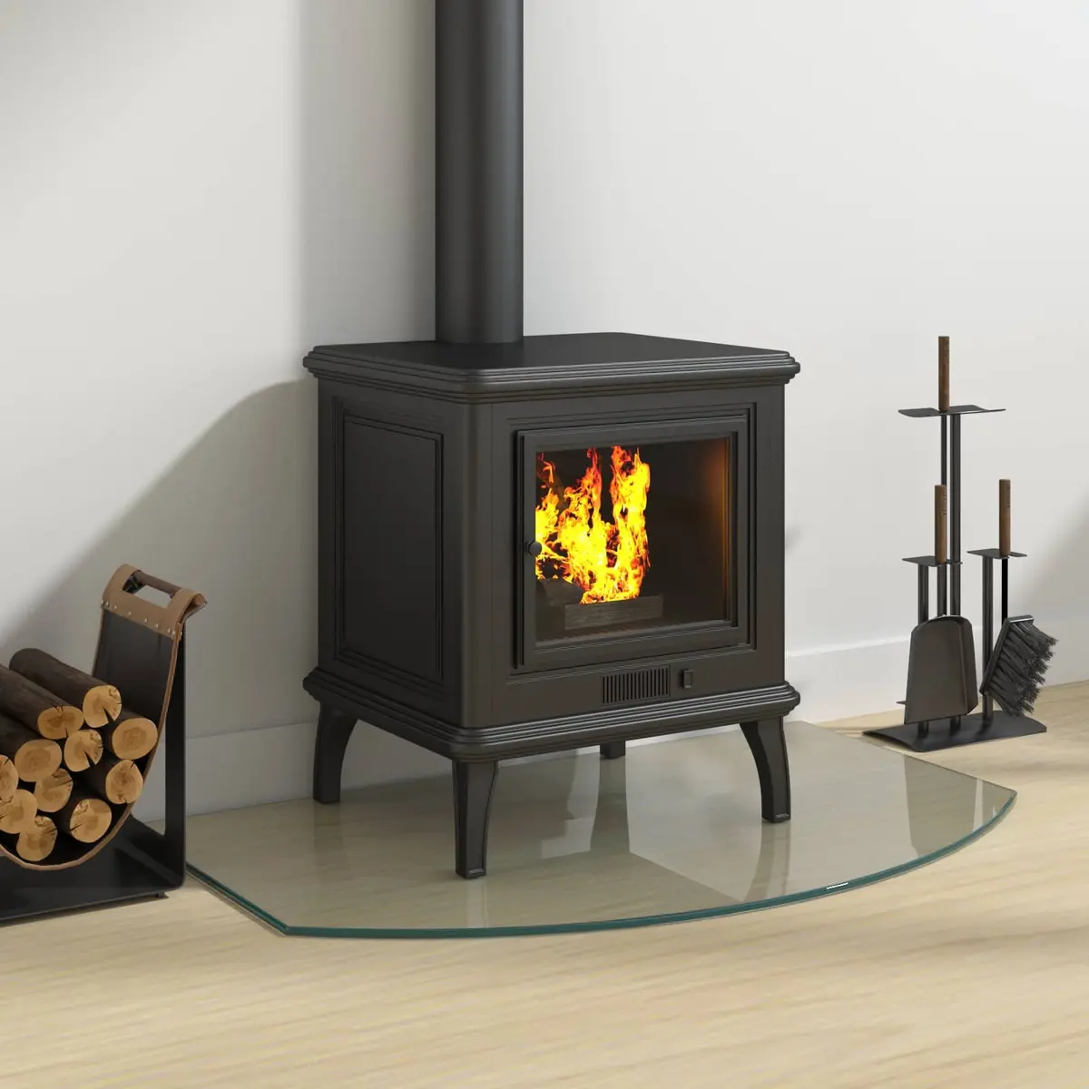 Fireplace Glass Plate Floor Protector 80 x 50 cm Transparent