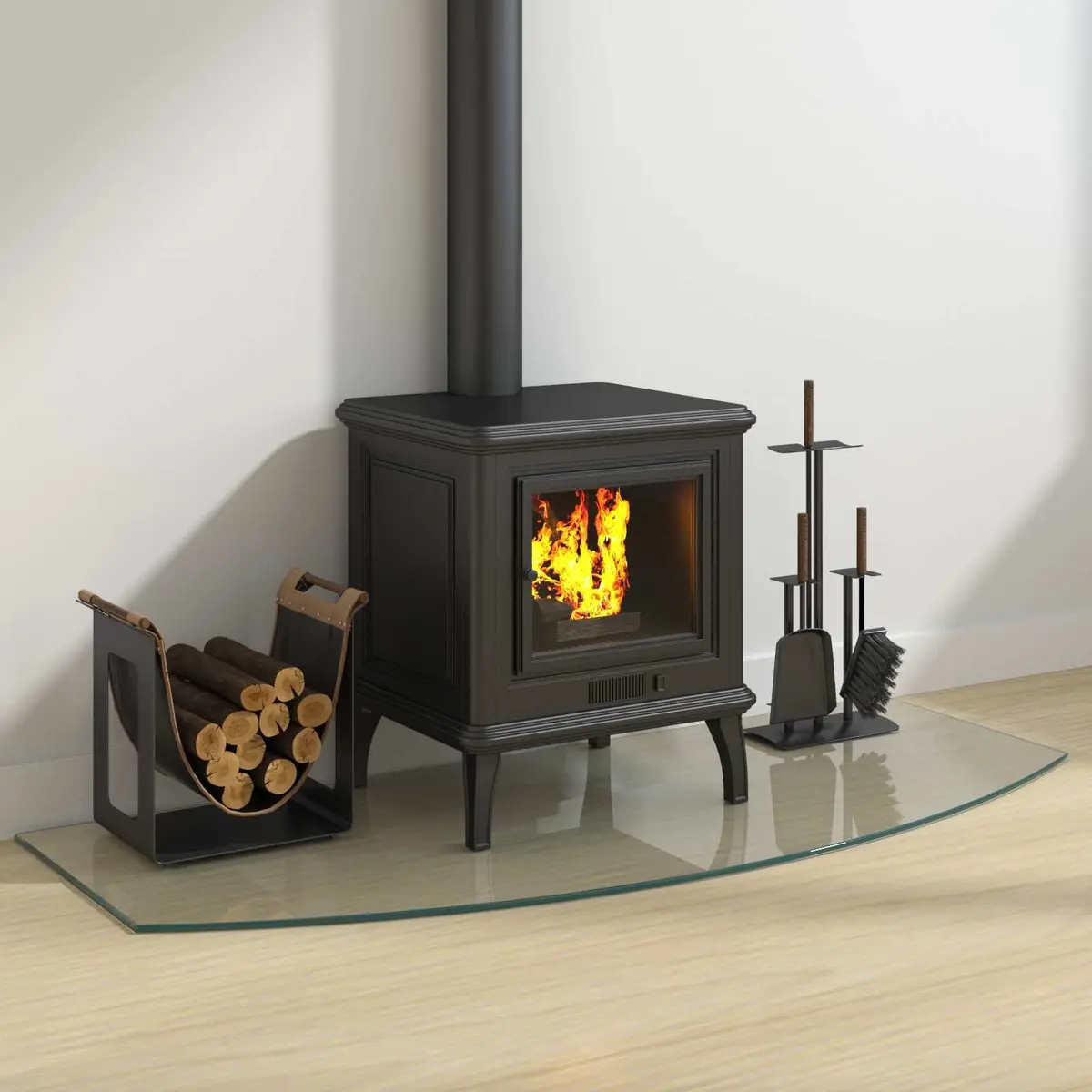 Fireplace Glass Plate Floor Protector Heat Resistant 120 x 50 cm Transparent