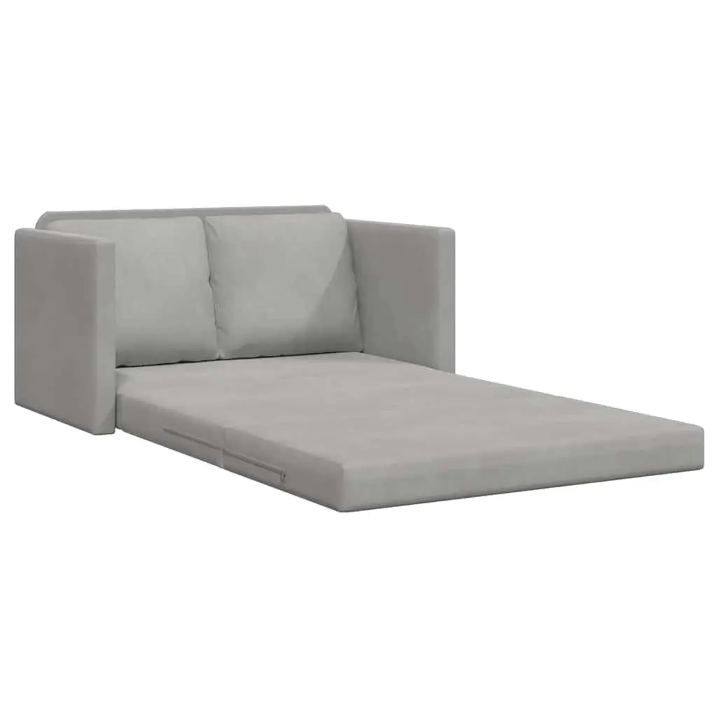 Floor Sofa Bed 2-in-1 Convertible Sleeper Loveseat Living Room Bedroom Grey