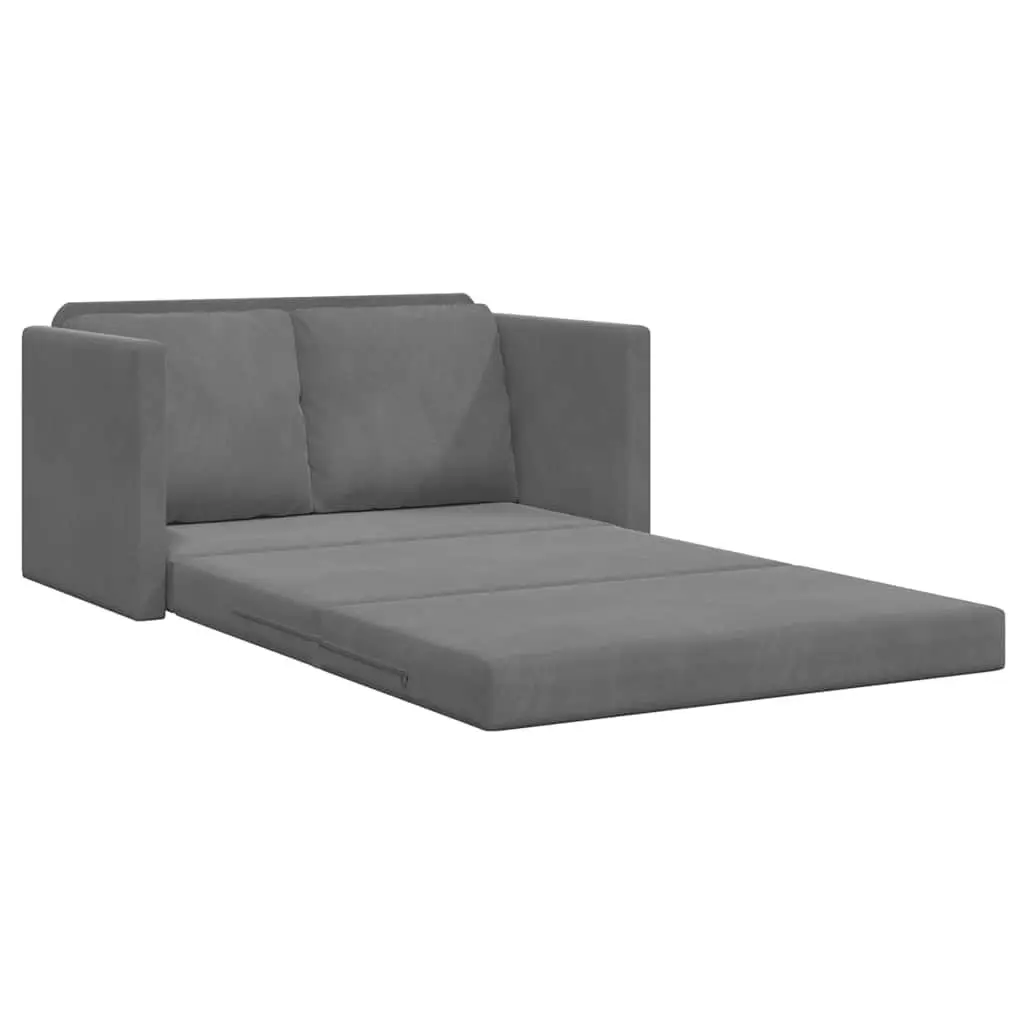 Floor Sofa Bed 2-in-1 Convertible Loveseat Double Bed Grey Folding Sleeper Couch