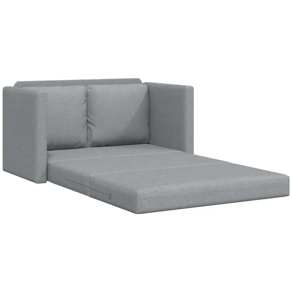Floor Sofa Bed 2-in-1 Convertible Loveseat Double Bed Grey Fabric Folding