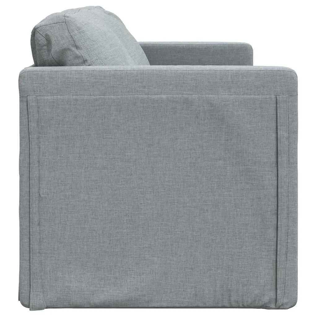 Floor Sofa Bed 2-in-1 Convertible Loveseat Double Bed Grey Fabric Folding