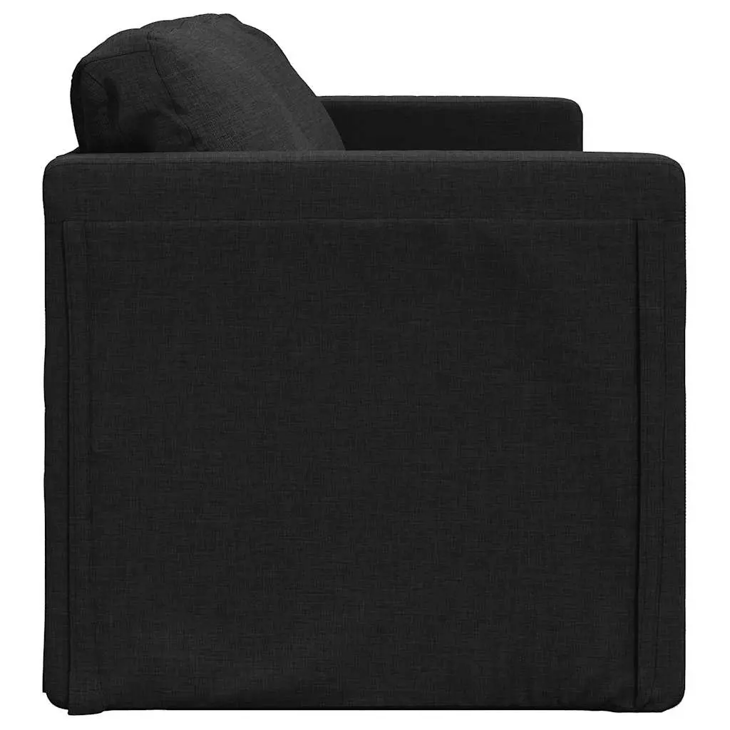 Floor Sofa Bed Convertible Sleeper Loveseat 112L x 174W x 55H cm Black Fabric