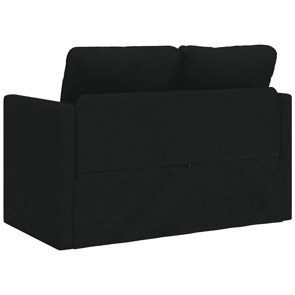 Floor Sofa Bed Convertible Sleeper Loveseat 112L x 174W x 55H cm Black Fabric