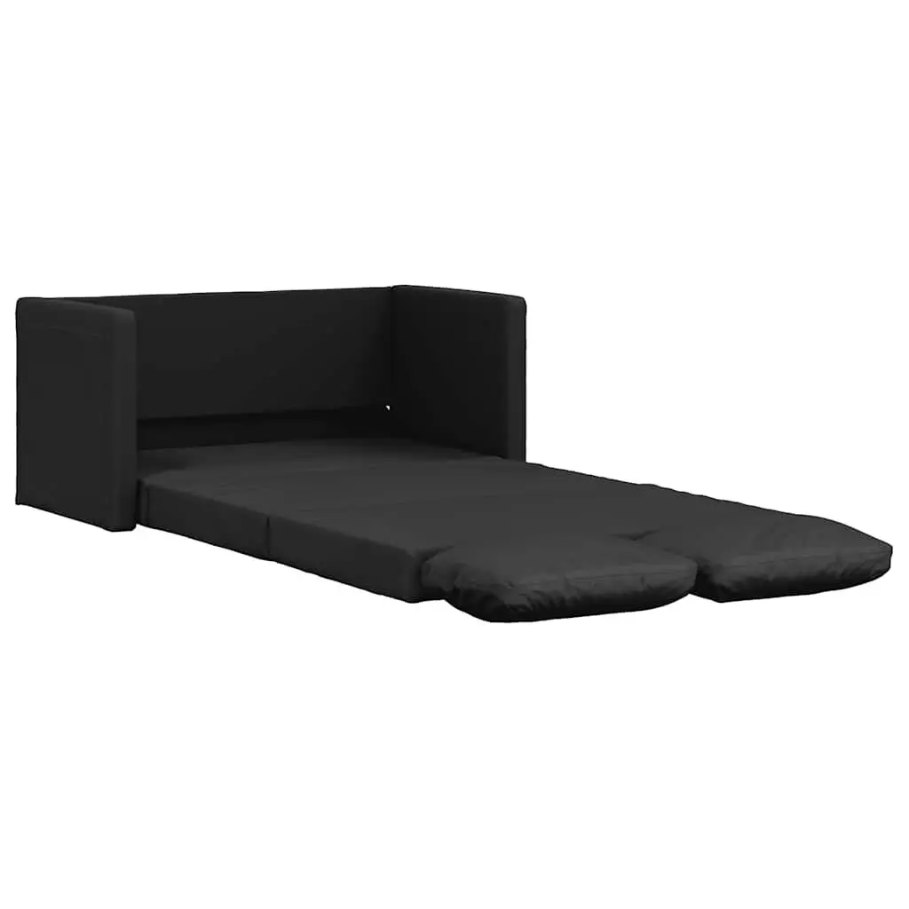 Floor Sofa Bed 2-in-1 Convertible Loveseat Double Bed Black