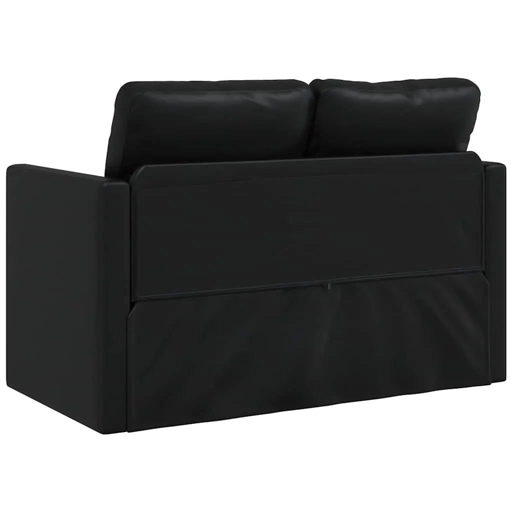 Floor Sofa Bed 2-in-1 Convertible Loveseat Double Bed Black