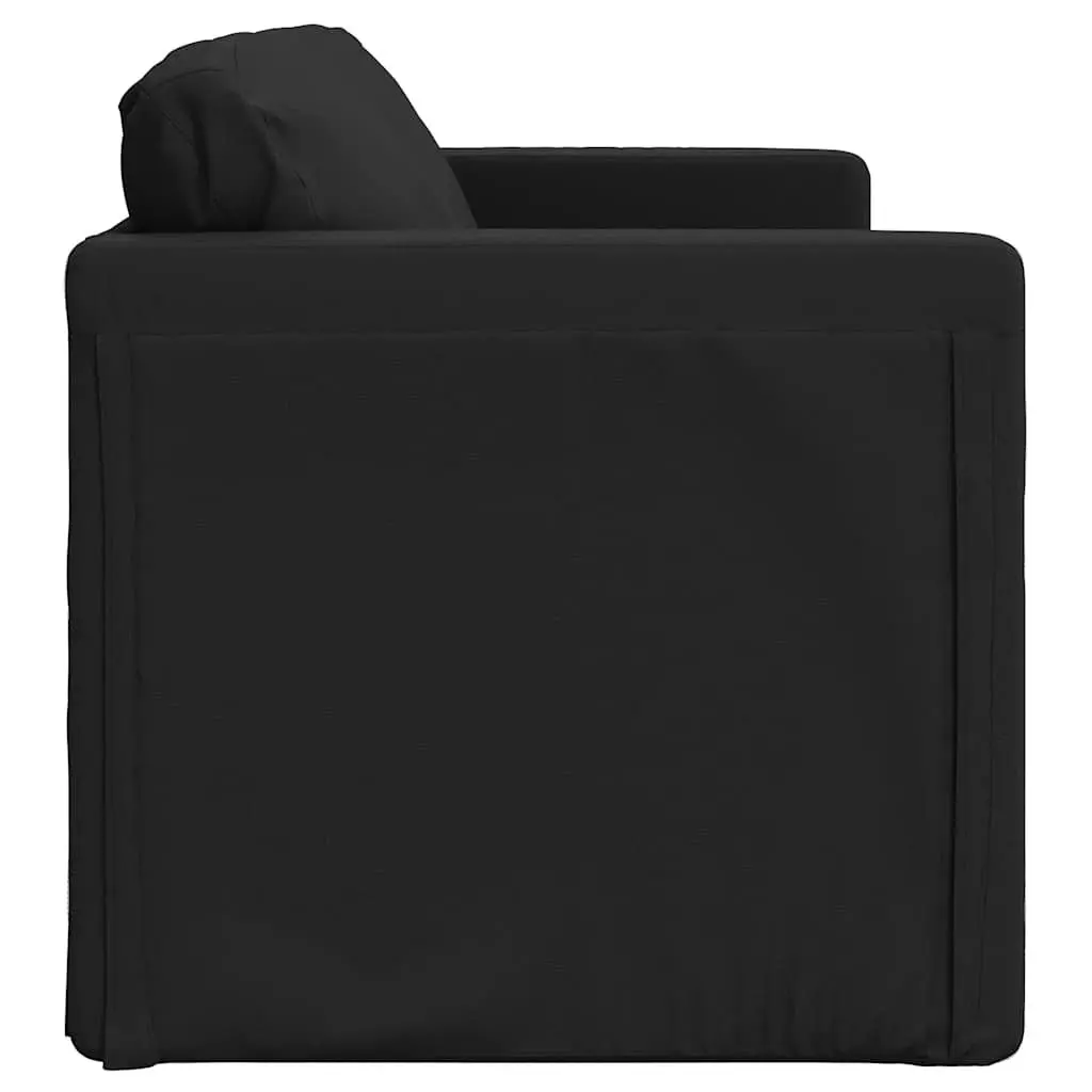 Floor Sofa Bed 2-in-1 Convertible Loveseat Double Bed Black