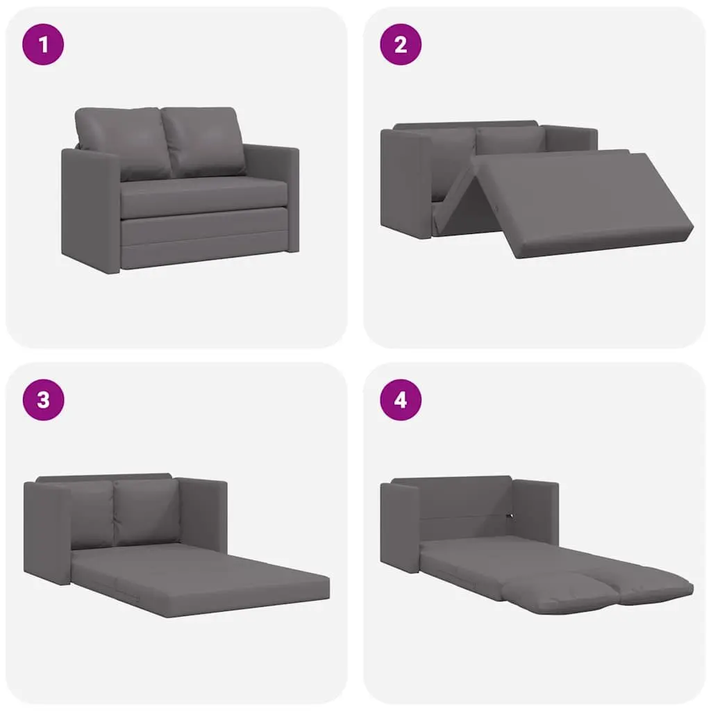 Floor Sofa Bed 2-in-1 Convertible Loveseat Grey Folding Sleeper