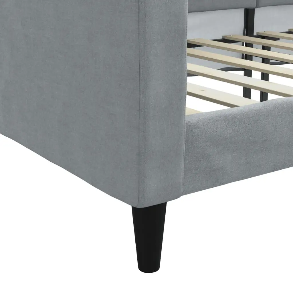 Day Bed Sofa Couch Grey 90x190 cm Fabric Sleeper Living Room Bedroom