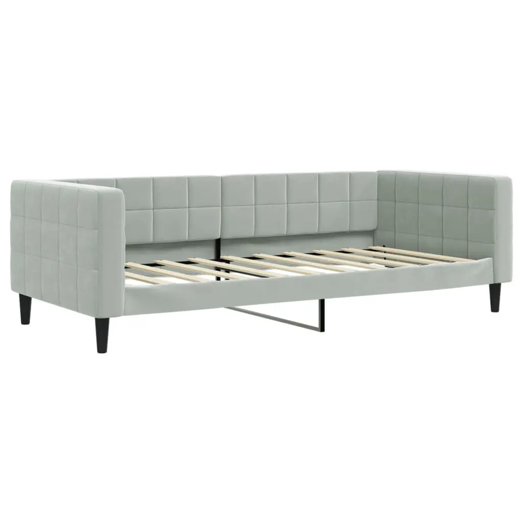 Day Bed Sofa Bed Grey Velvet 90x190 cm