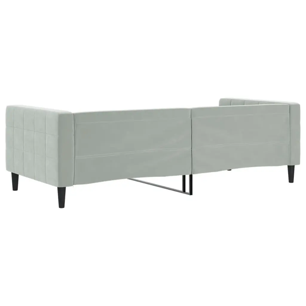Day Bed Sofa Bed Grey Velvet 90x190 cm