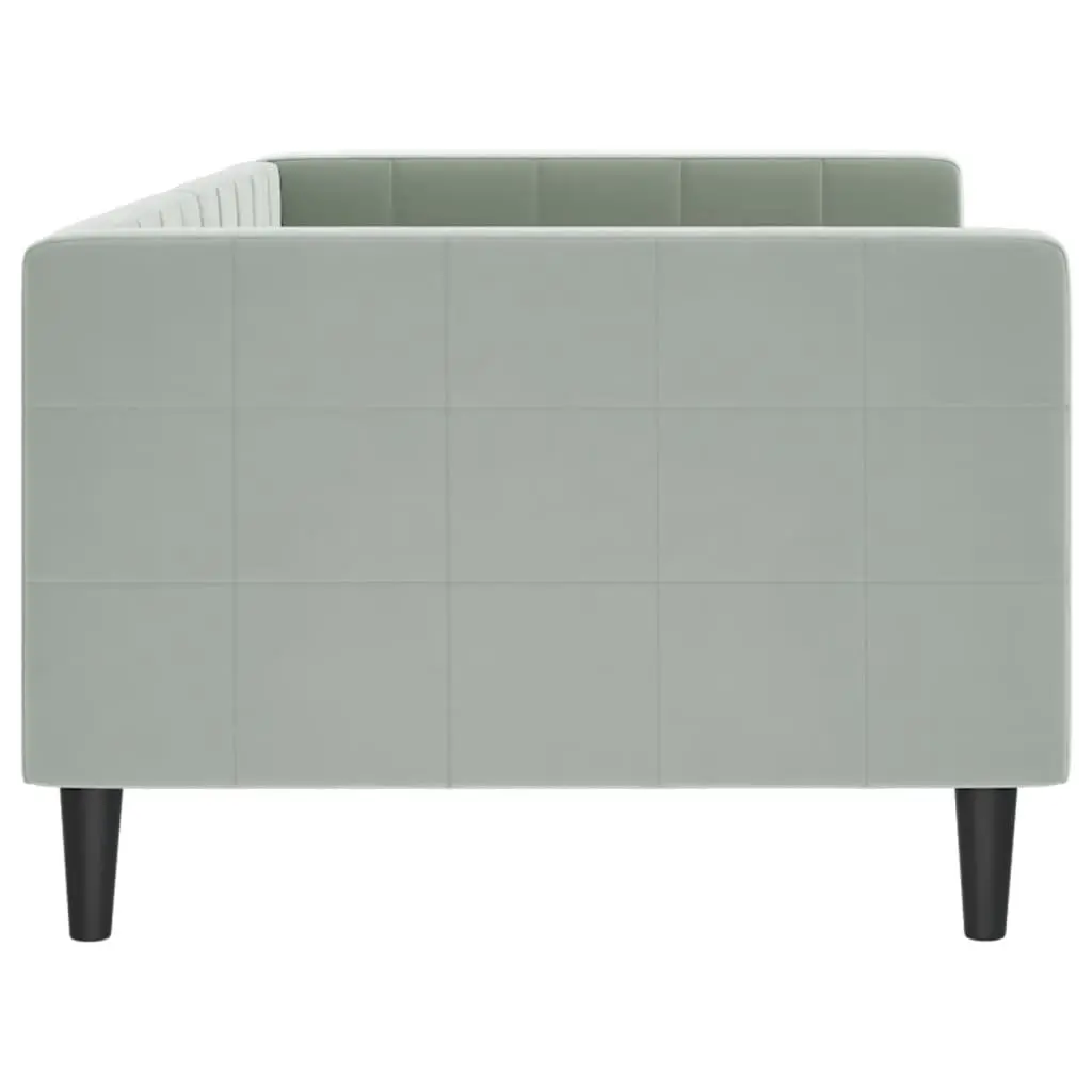 Day Bed Sofa Bed Grey Velvet 90x190 cm