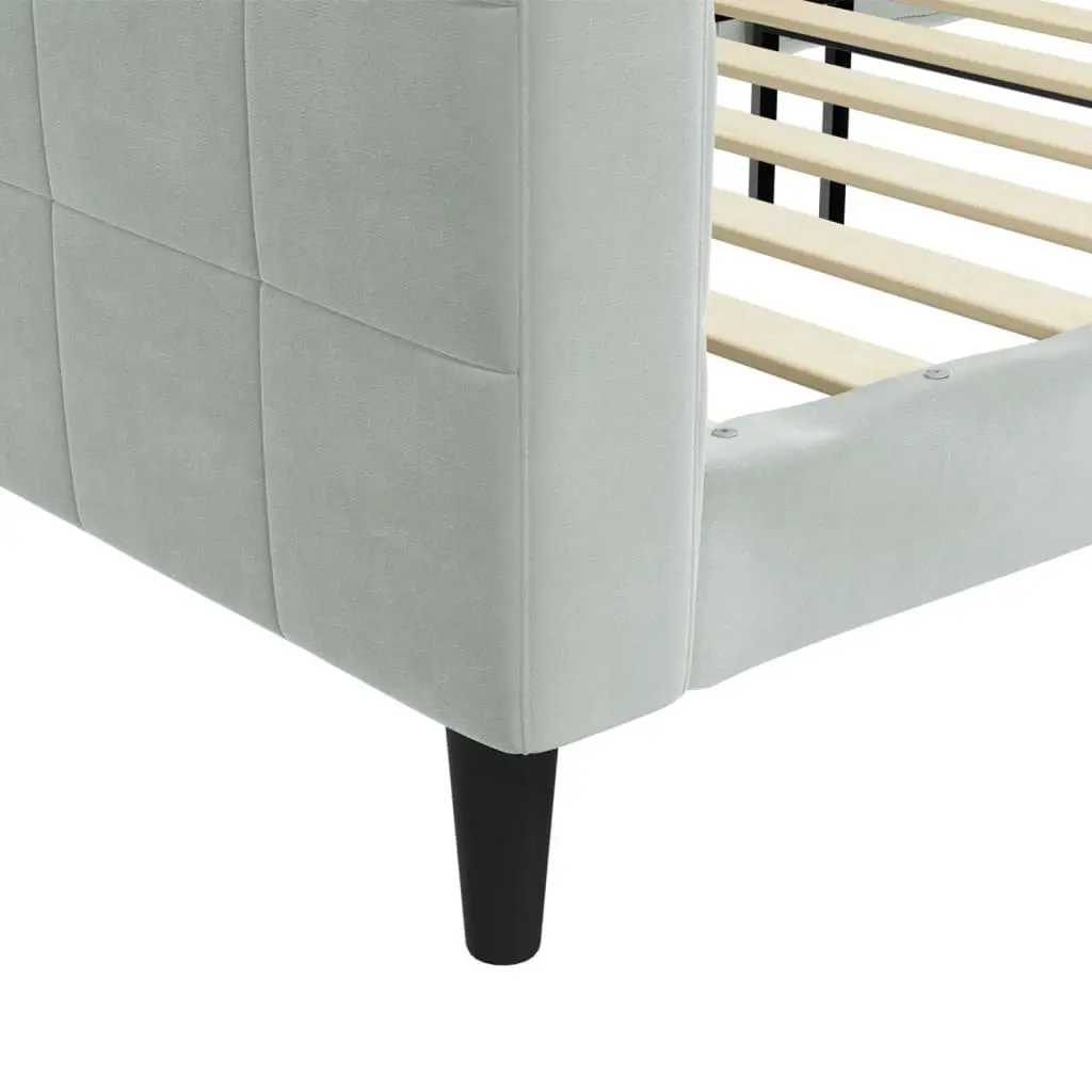 Day Bed Sofa Bed Grey Velvet 90x190 cm