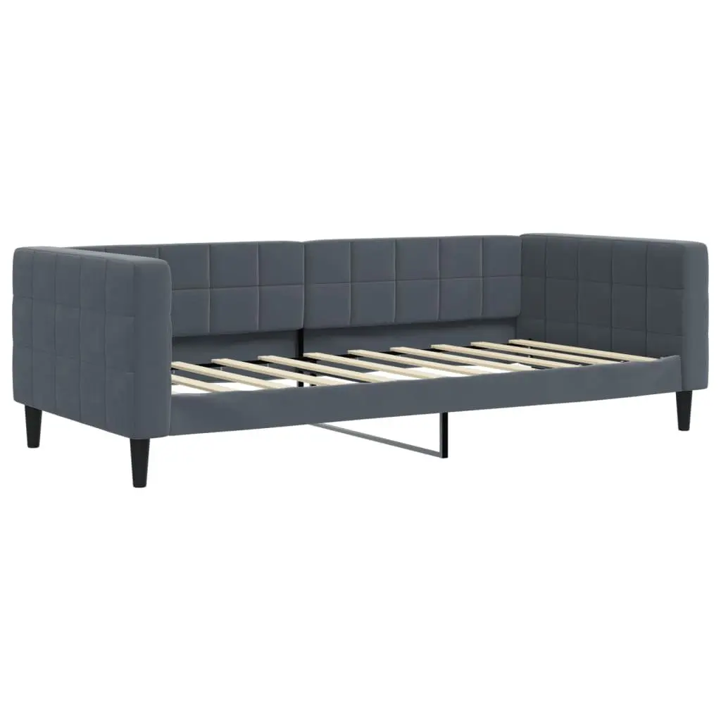 Day Bed Sofa Bed Grey Velvet 90x190 cm Modern Design Living Room Guest Bedroom