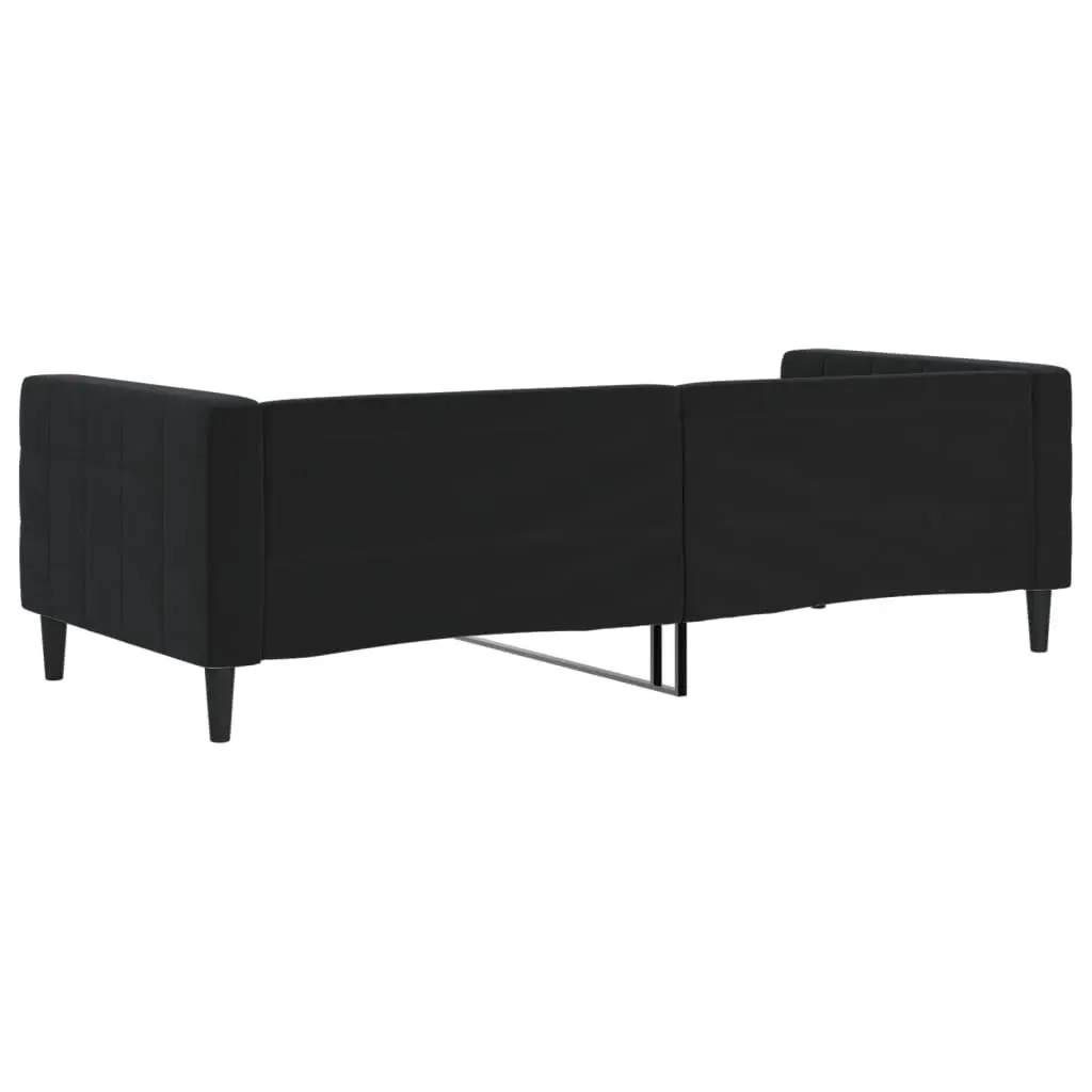 Day Bed Sofa Bed Frame Black Velvet 90x190 cm Modern Sleeper Couch Guest Bed