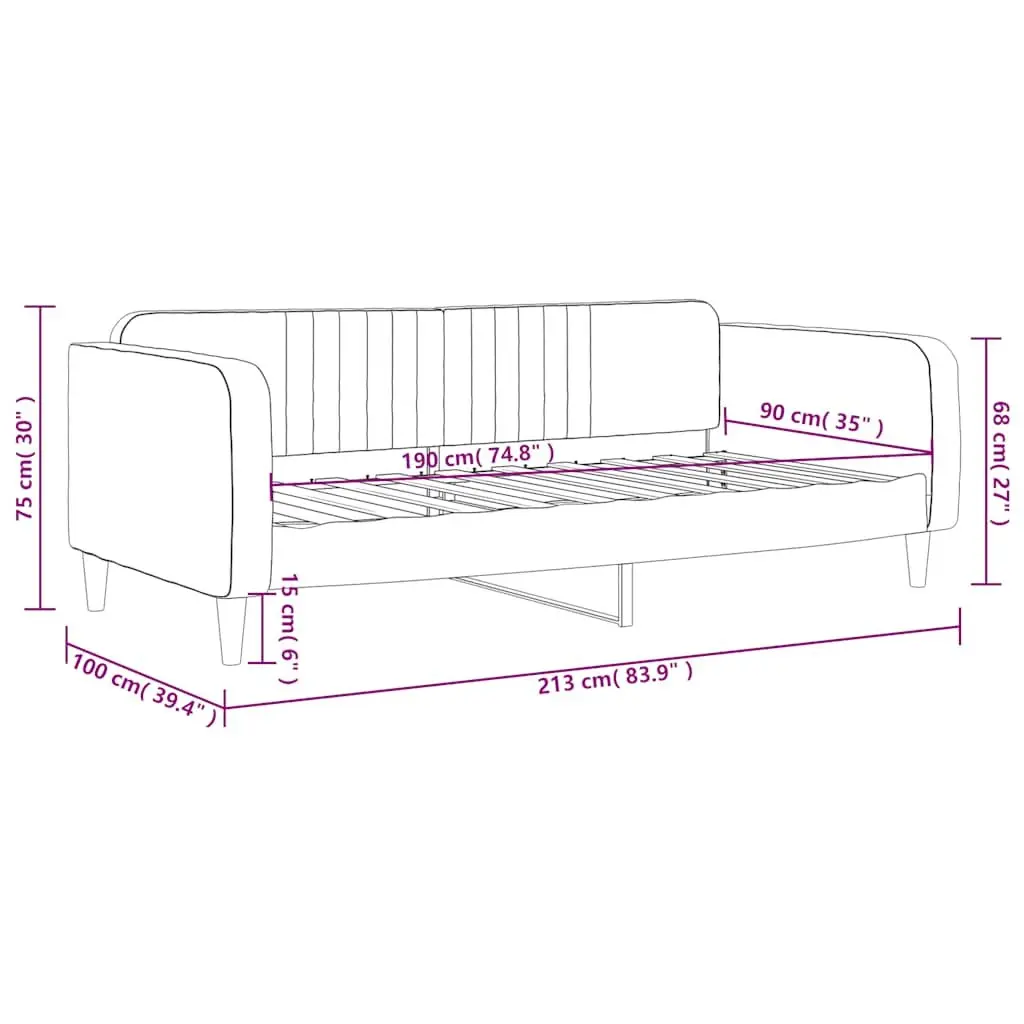 Grey Day Bed Sofa Bed Frame