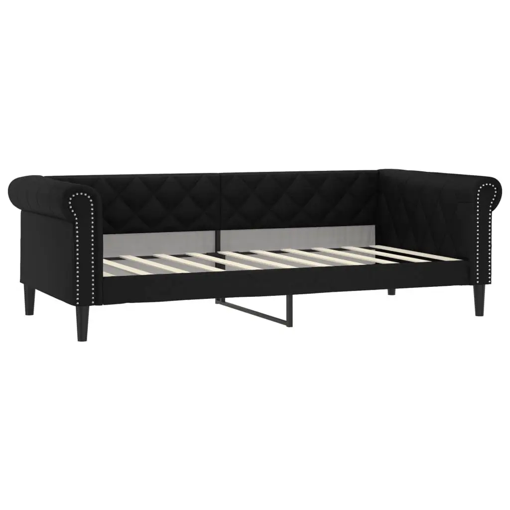 Black Faux Leather Day Bed Sofa for Comfort