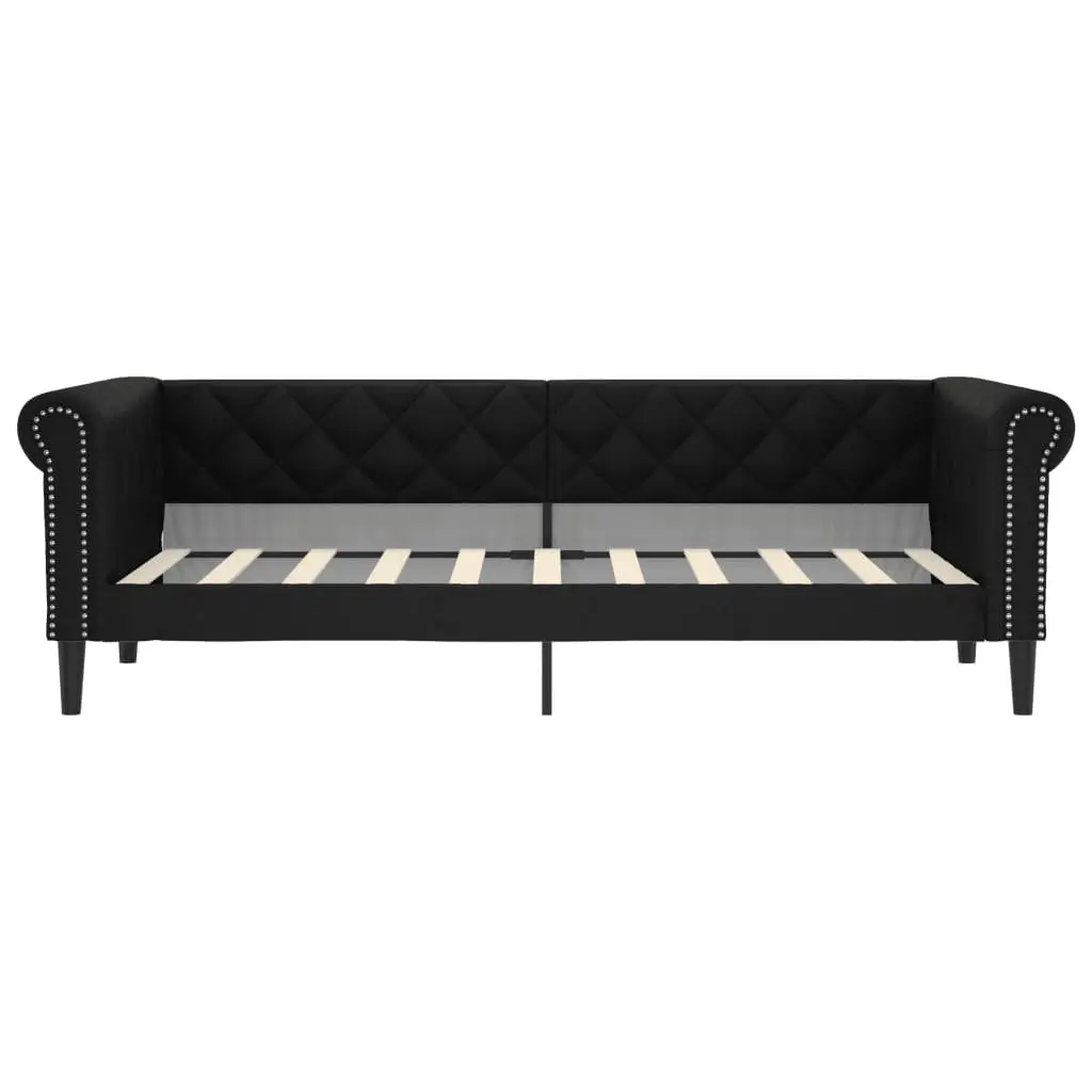 Black Faux Leather Day Bed Sofa for Comfort