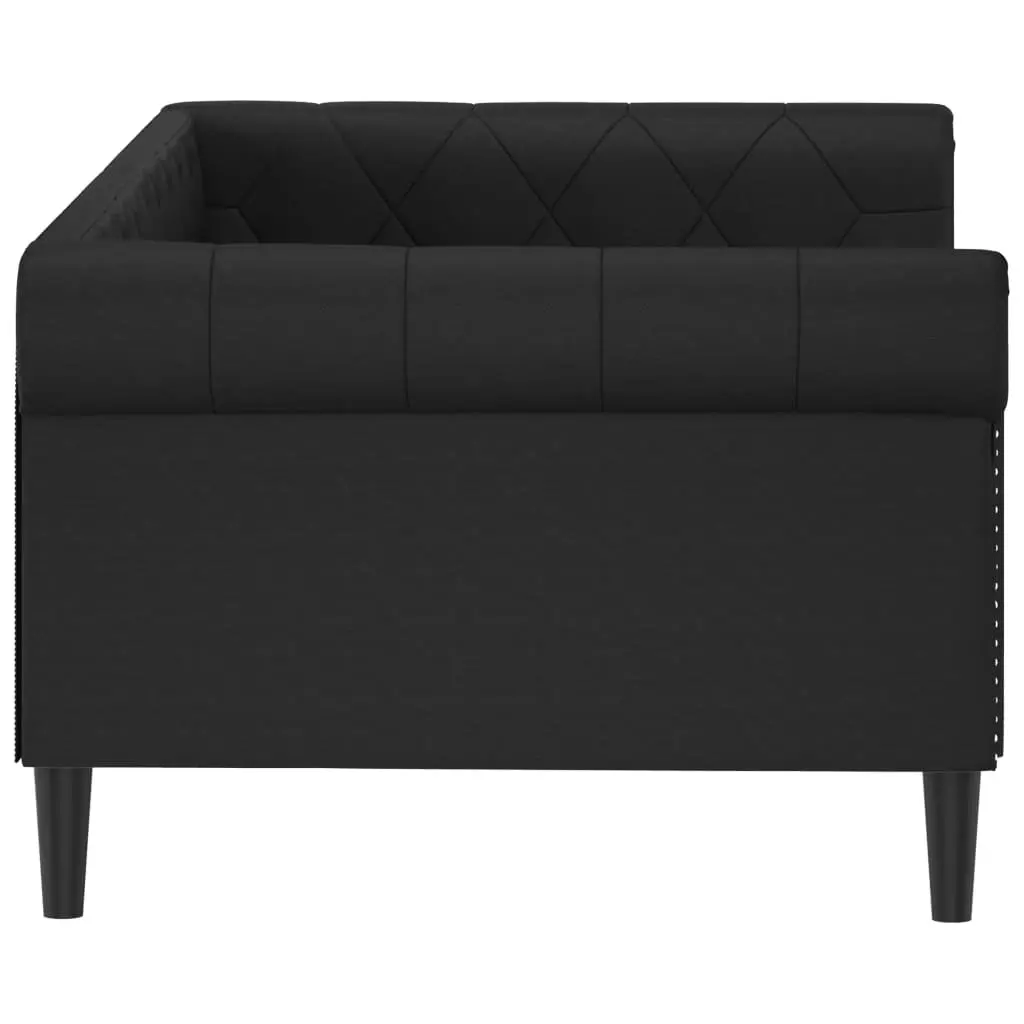 Black Faux Leather Day Bed Sofa for Comfort