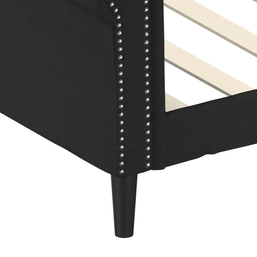 Black Faux Leather Day Bed Sofa for Comfort