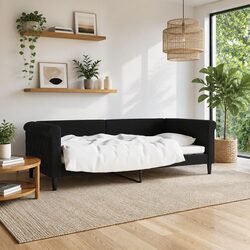 Comfortable Black Velvet Day Bed Sofa for Everyday Use