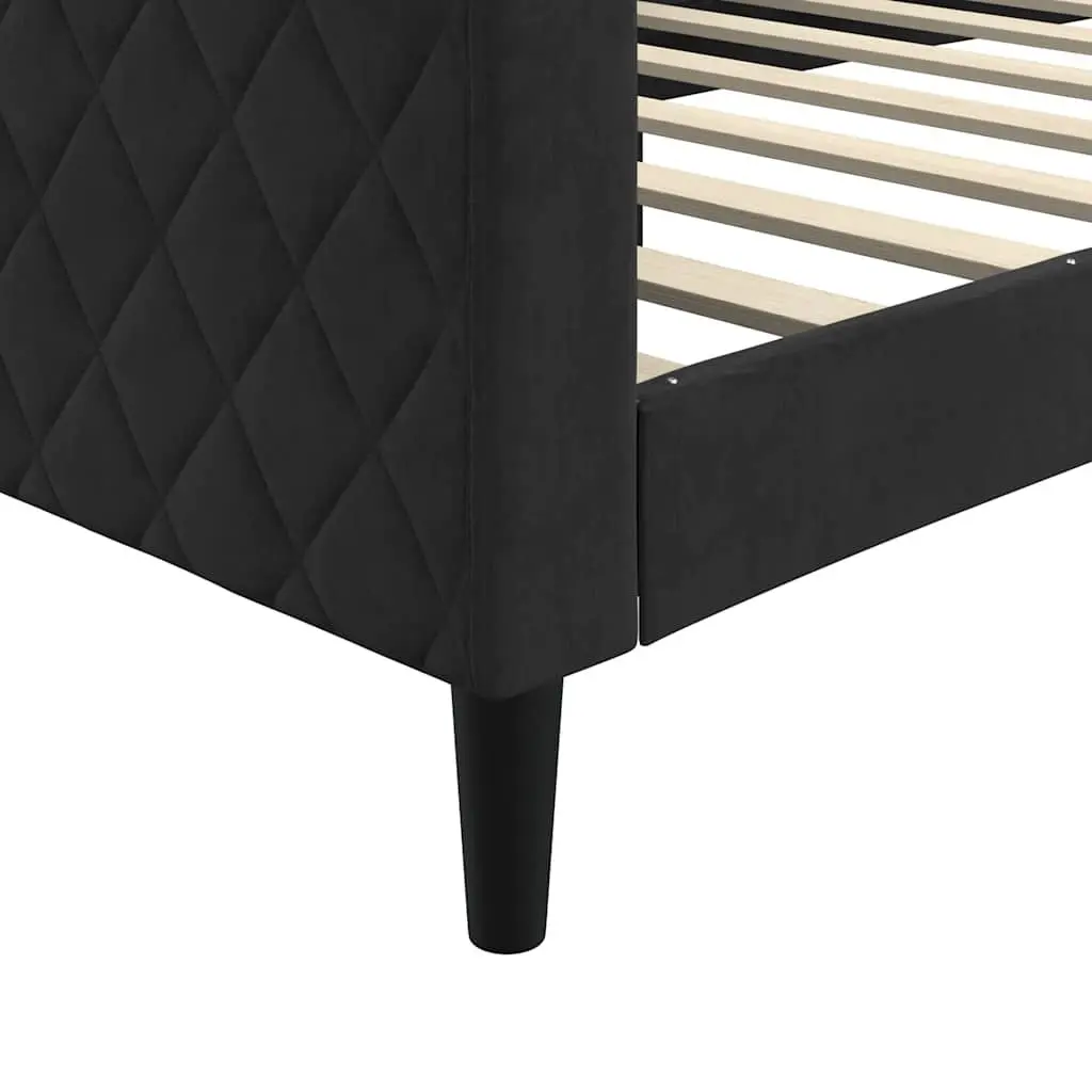 Day Bed Sofa Couch Black Velvet 90x190cm