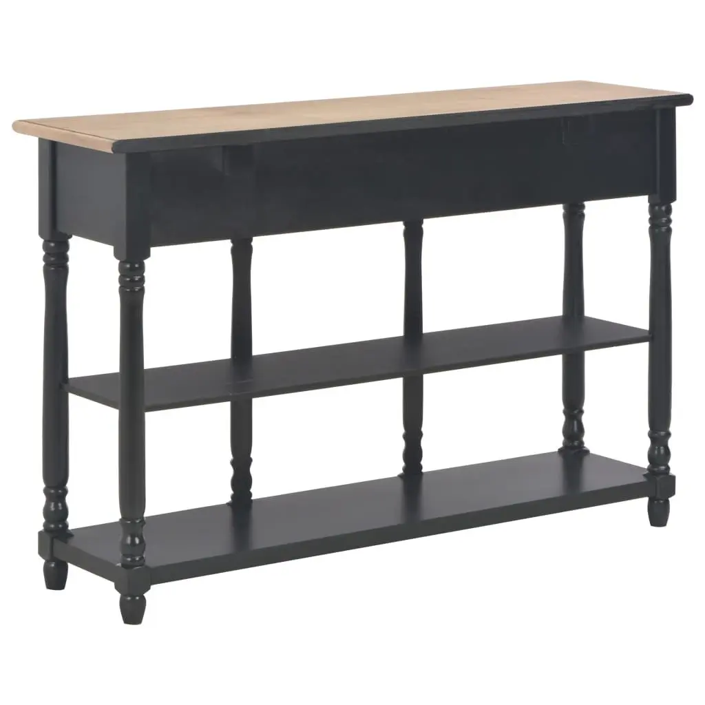 Console Table Black 110x30x76cm Hallway Entryway Storage Drawers Shelves