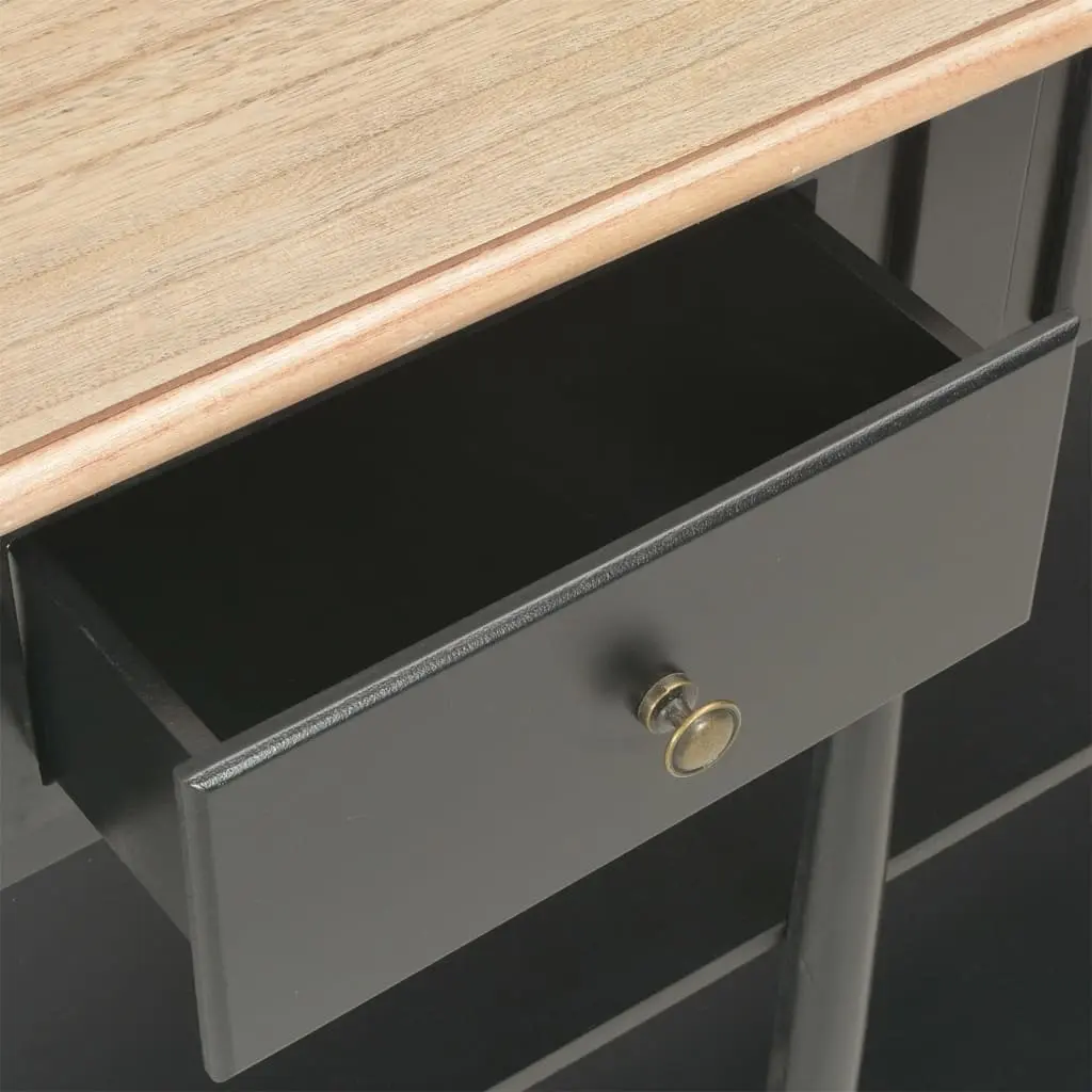 Console Table Black 110x30x76cm Hallway Entryway Storage Drawers Shelves