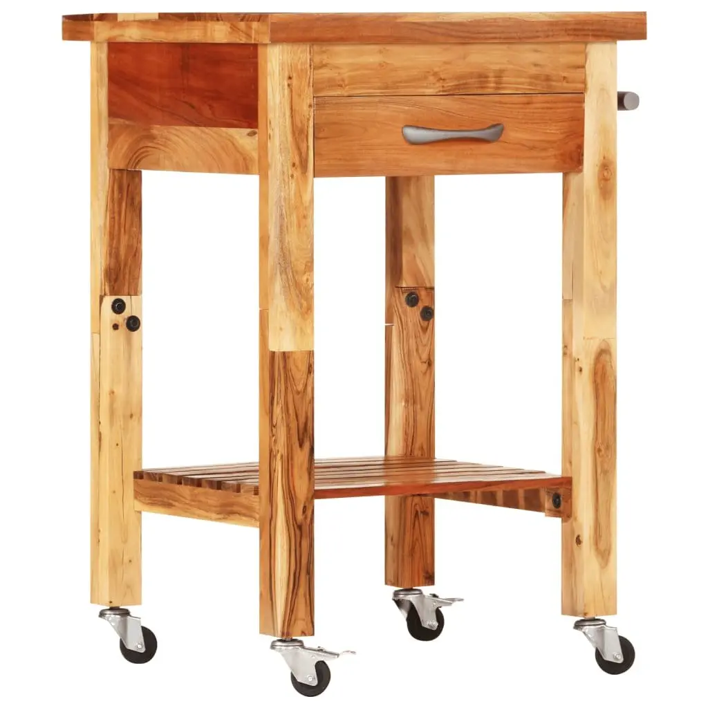 Kitchen Trolley 55x55x89cm in Solid Acacia Wood