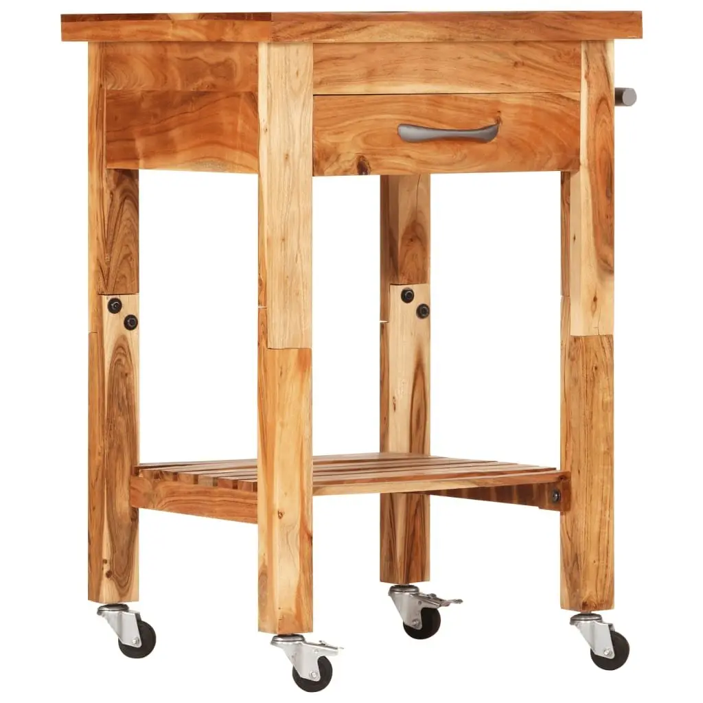 Kitchen Trolley 55x55x89cm in Solid Acacia Wood