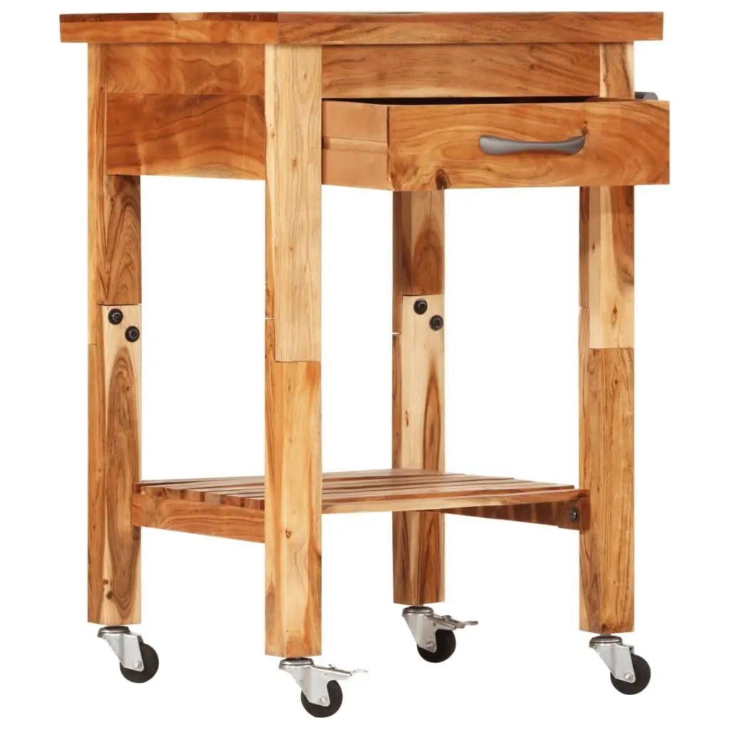 Kitchen Trolley 55x55x89cm in Solid Acacia Wood