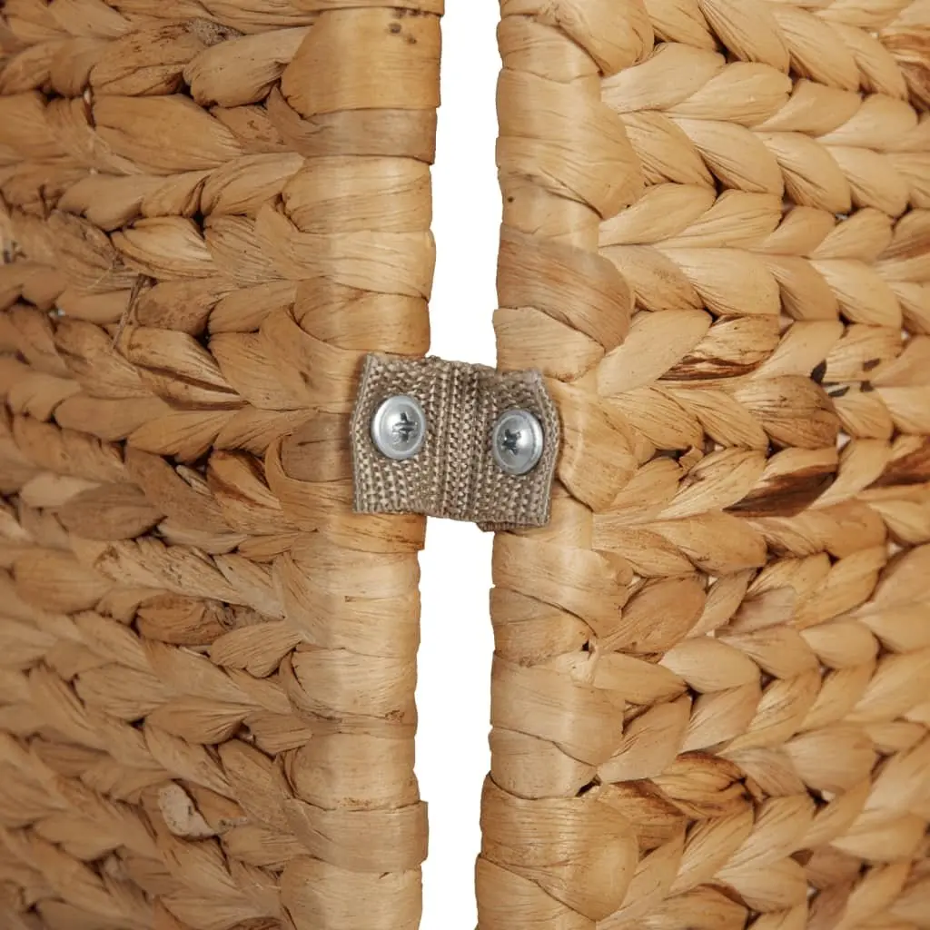 Room Divider Privacy Partition 3 Panel Woven Water Hyacinth Brown