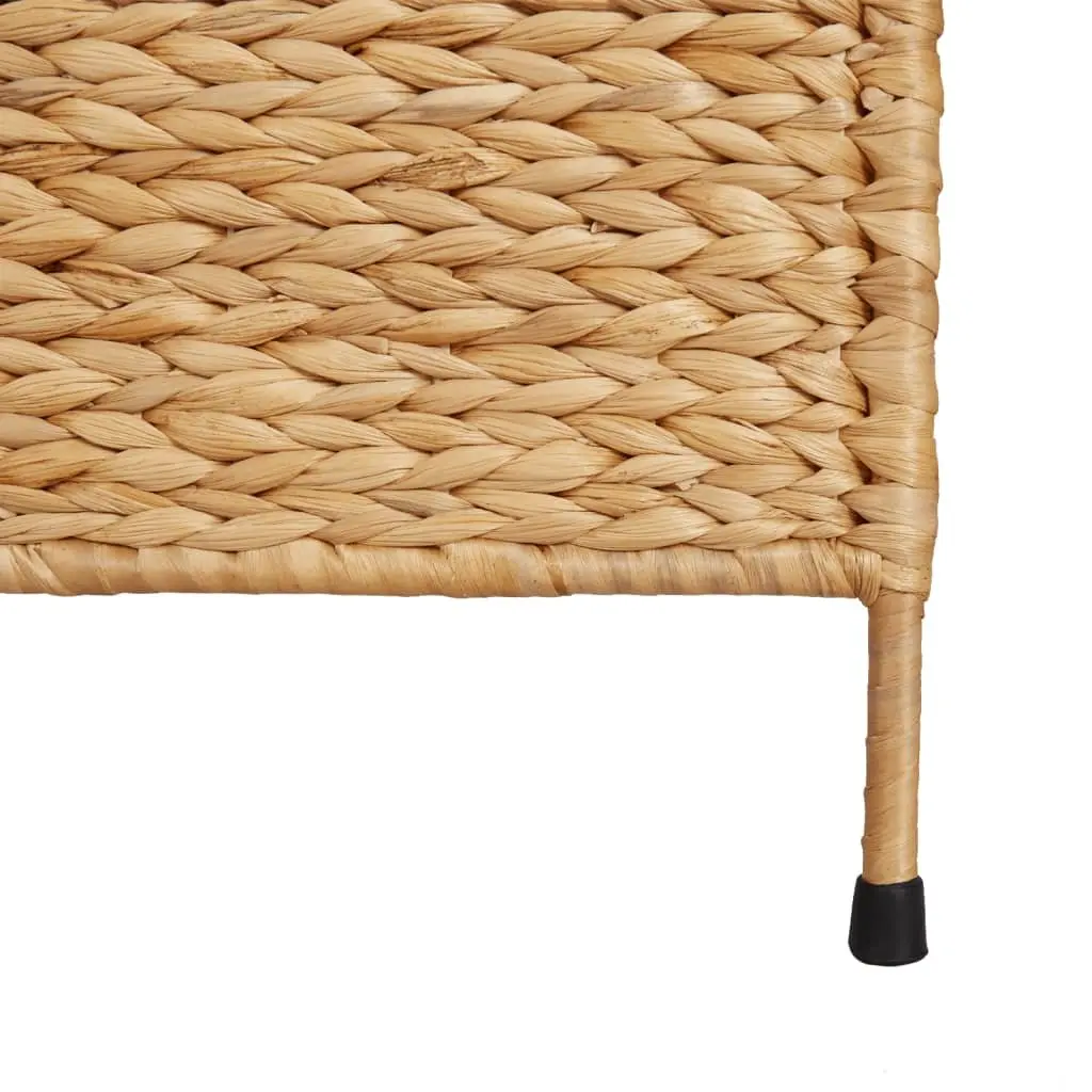 Room Divider Privacy Partition 3 Panel Woven Water Hyacinth Brown