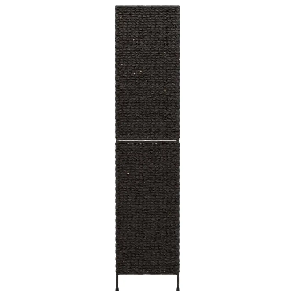 4-Panel Room Divider Screen Privacy Folding Partition Water Hyacinth Black 163 x 180 cm