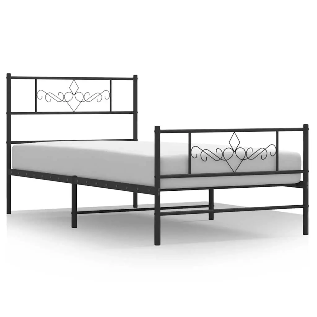 Metal Bed Frame King Single 107x203 cm Black