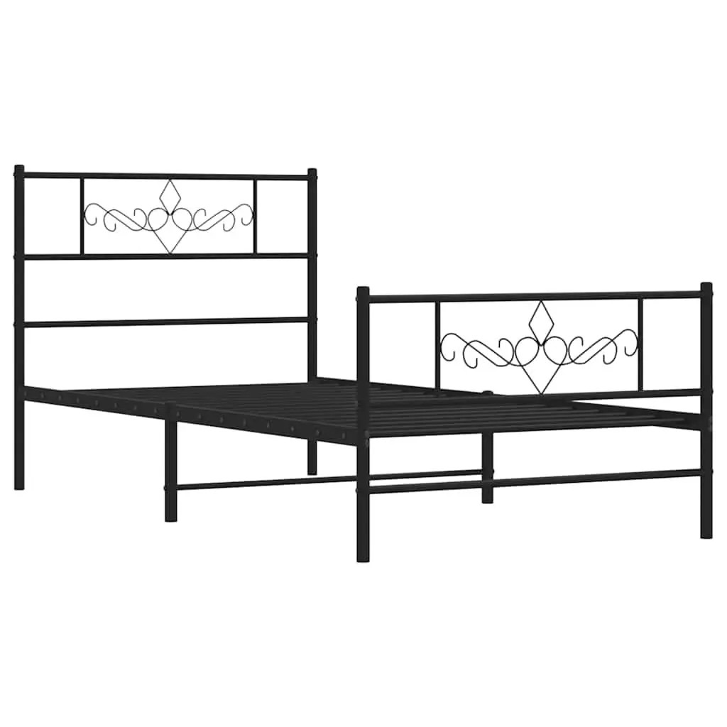 Metal Bed Frame King Single 107x203 cm Black
